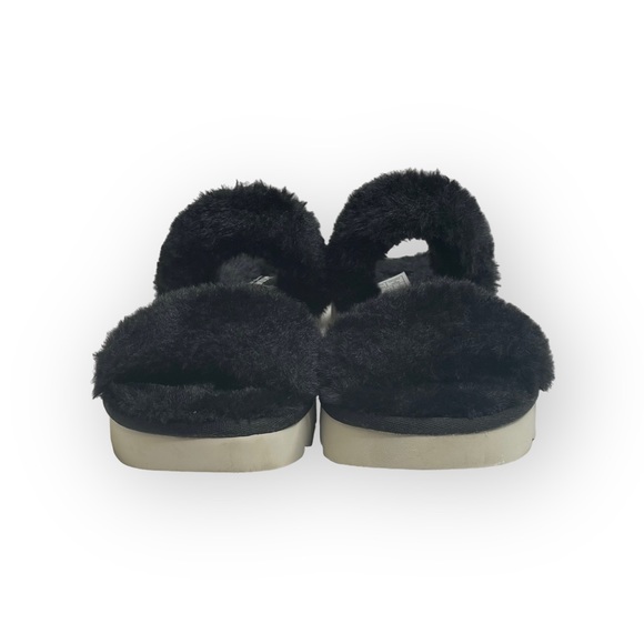 Koolaburra by UGG 𖦹 Comfy Vegan Faux Fuzzy Fur Slide Sandal 𖦹 Black White 𖦹 6 - Picture 11 of 16